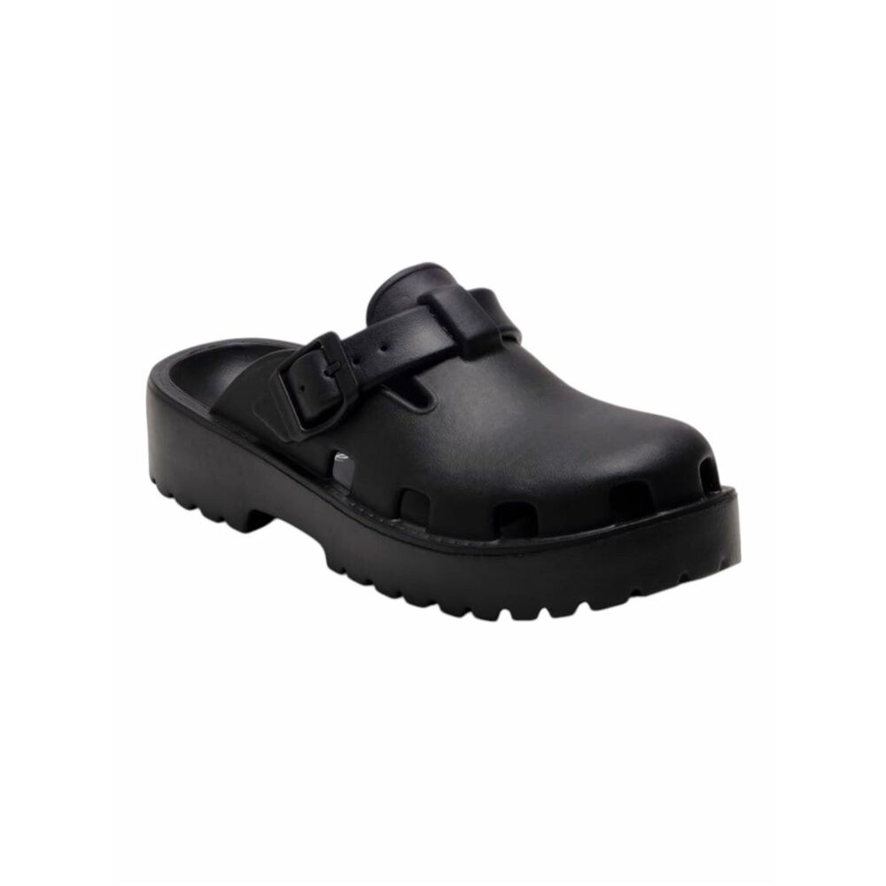 FREE PEOPLE Karlie Buckle Platform Clog Sandals Black Size 10